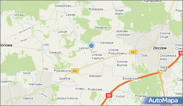 mapa Uników Kapitulny, Uników Kapitulny na mapie Targeo